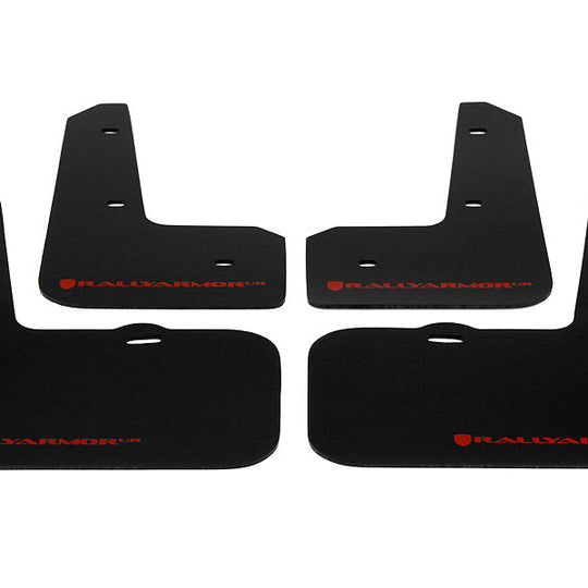 Rally Armor UR Mudflaps Black Urethane Red Logo - 2012-2014 Hyundai Veloster