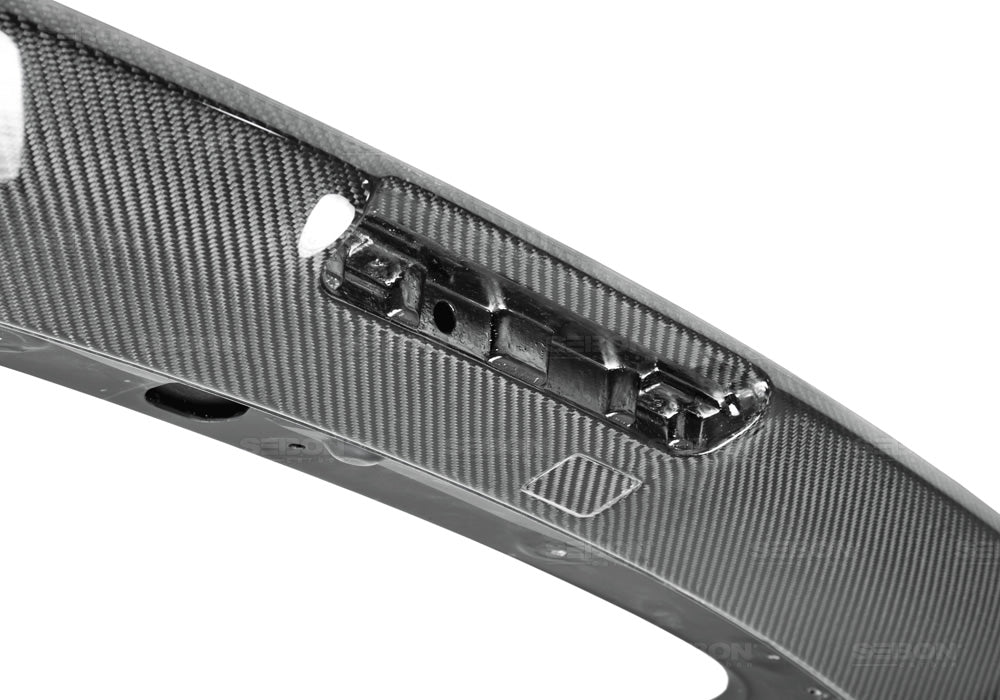 Seibon Carbon Fiber Rear S Style Spoiler W/ Led Cut Out - 2008-2014 Subaru WRX Hatchback / STI Hatchback