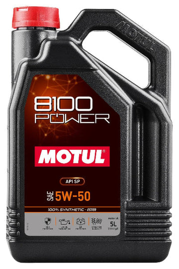 Motul 8100 POWER 5w-50 100% Synthetic Engine Oil (5 Liter) - Universal