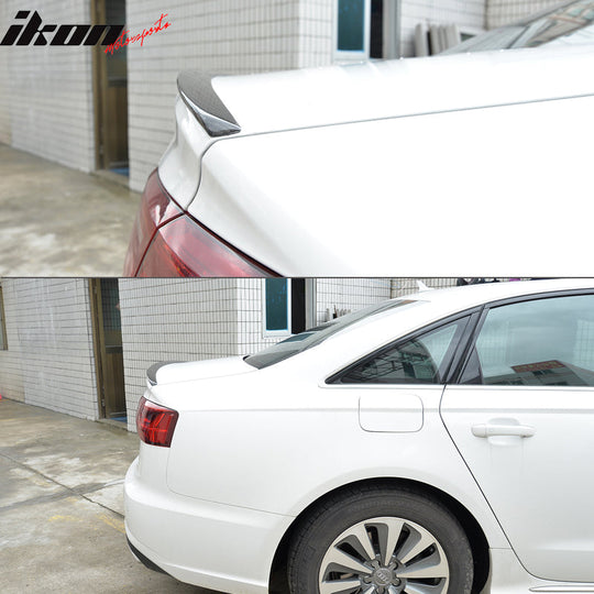 2012-2017 Audi A6 C7 Sedan S6 Style Trunk Spoiler Lip Carbon Fiber FRP