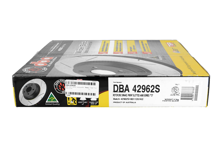 DBA 4000 Series T-Slot Slotted Rotor Pair Front - 2007-2013 Mazdaspeed3