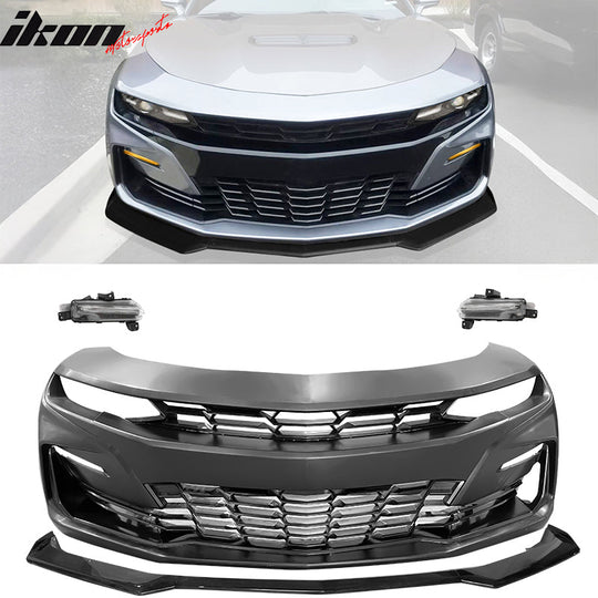 2019-2024 Chevy Camaro SS Front Bumper Turn Signal DRL Gloss Black Lip