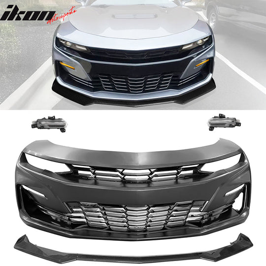 2019-2024 Camaro SS Front Bumper Turn Signal + Carbon Fiber Print Lip