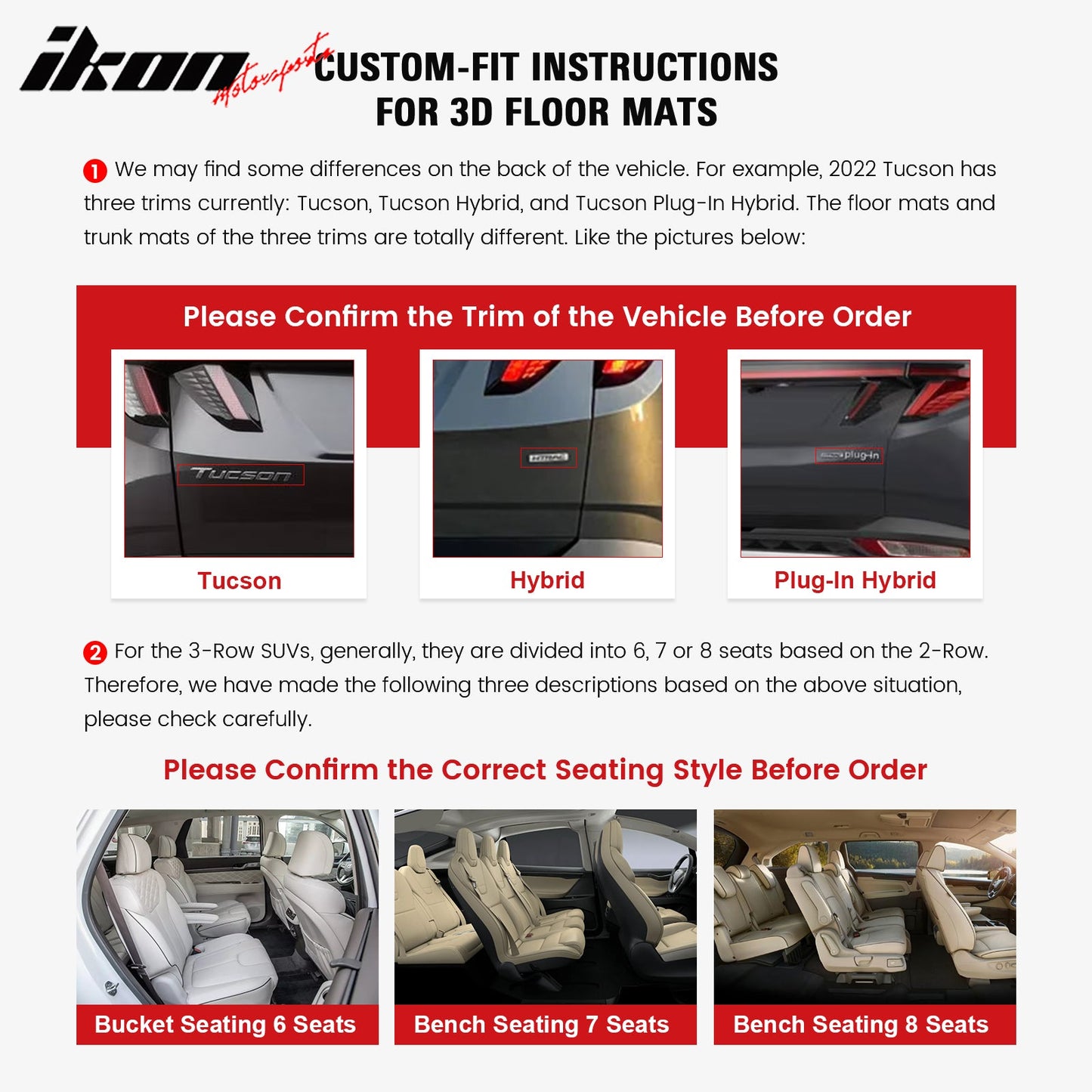 2021-2024 Ford Mustang Mach-E 3D All Weather Floor Mats Trunk Mat TPE