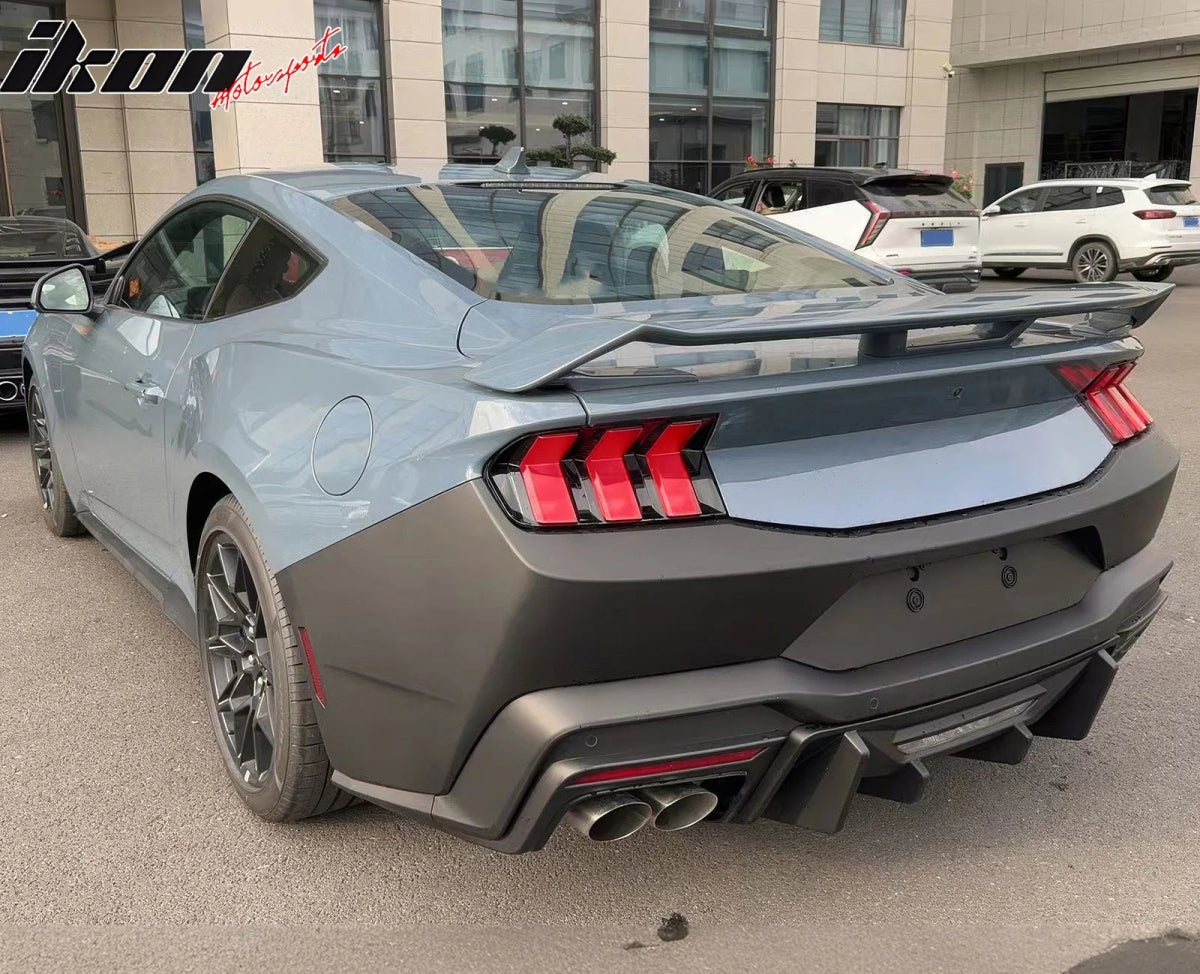 2024 - 2025 S650 Ford Mustang Rock Style Matte Black Rear Diffuser Lip PP - 4thto5thAutomotive