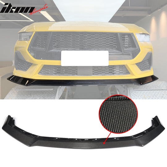 2024-2026 Ford Mustang Ecoboost& GT Carbon Fiber Ikon Front Bumper Lip