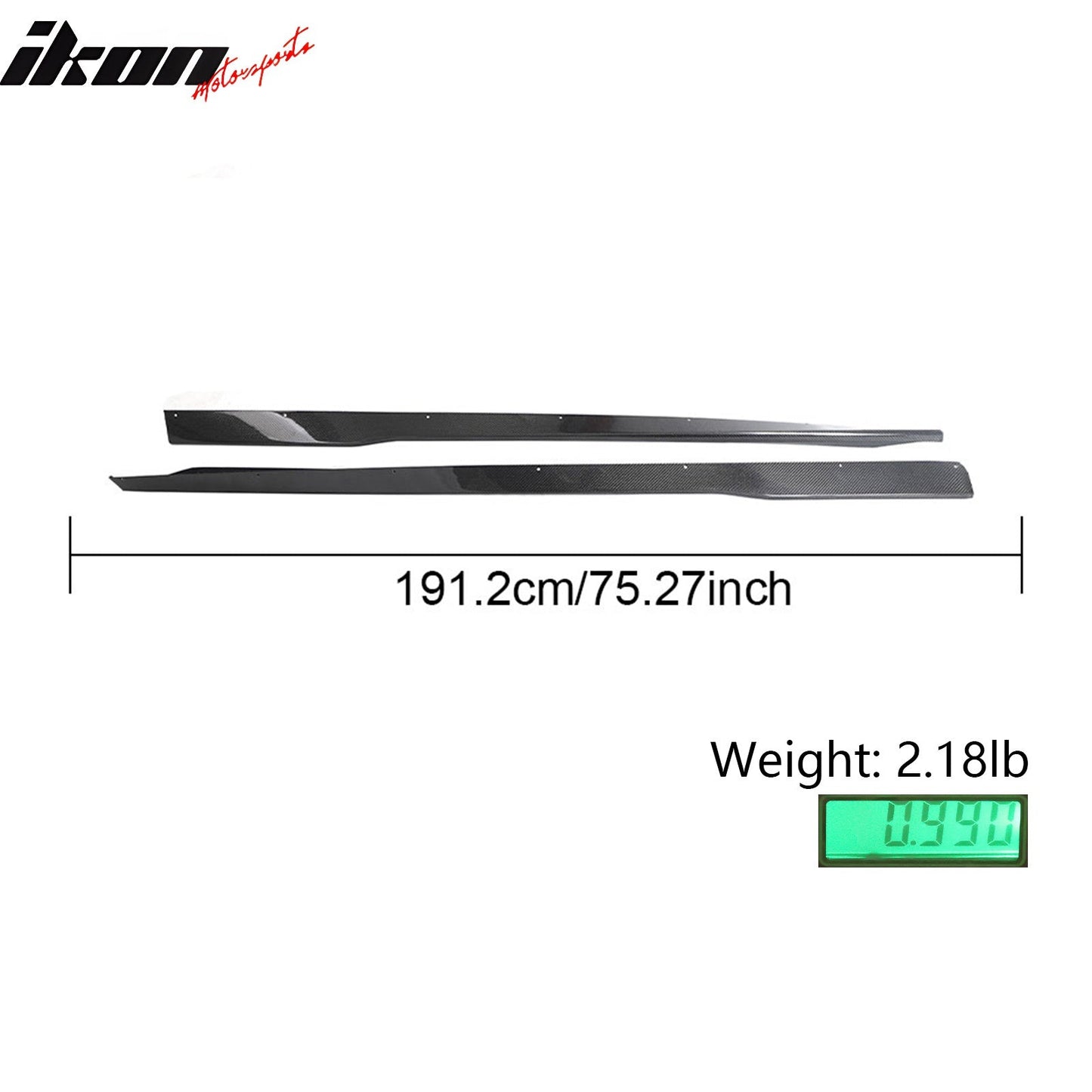2024-2026 Ford Mustang OE Style 2PCS Side Skirts Panel Carbon Fiber CF