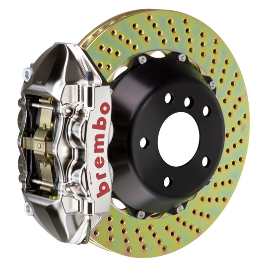 Brembo Gran Turismo Drilled Brake Kit 4 Piston 2-Piece GT-R Rear - 2008-2014 Subaru STI / 2010-2014 Legacy GT/3.6