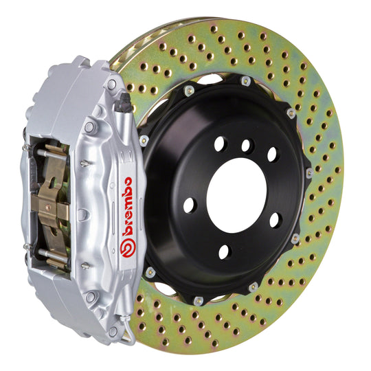 Brembo Gran Turismo Drilled Brake Kit 4 Piston 2-Piece Silver Front - 2015-2021 Subaru WRX / 2010-2014 Legacy 2.5i