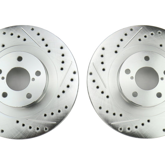Stoptech C-Tek Sport Drilled and Slotted Front Rotor Pair - Subaru Models (inc. 2002-2010 WRX)