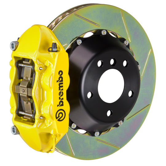 Brembo GT-R Systems 4 Piston Rear Big Brake Kit Yellow Slotted Rotors - 2015-2017 Ford Mustang EcoBoost