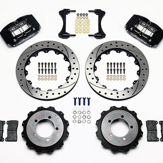 Wilwood Dynapro Radial 13in Rear Kit Black - 2003-2006 Mitsubishi Evo 8/9