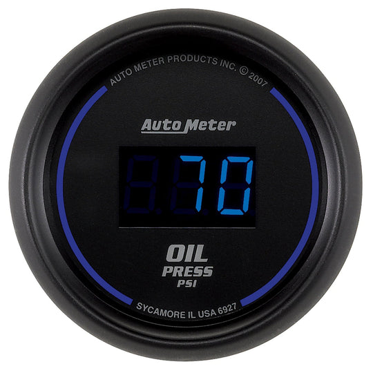 Autometer Cobalt Oil Pressure Gauge Digital Blue LED 52mm - Universal