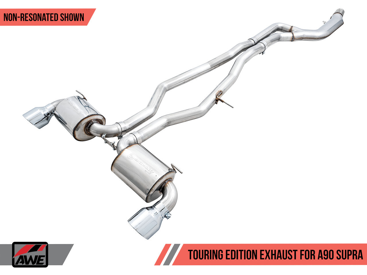 AWE Touring Edition Non-Resonated Exhaust (Chrome Silver Tips) - 2020-2024 Toyota GR Supra (A90)