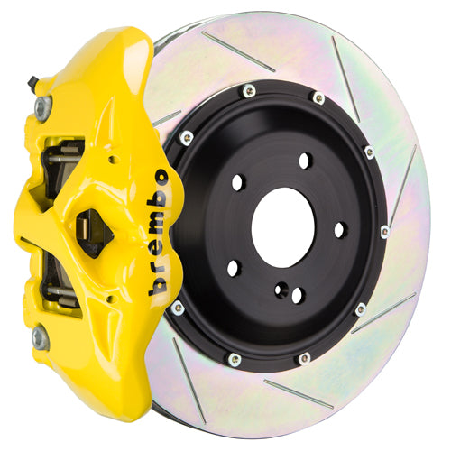 Brembo GT Systems Monobloc 4 Piston 345mm Slotted Fluorescent Yellow - 2017-2020 Honda Civic Type R/SI