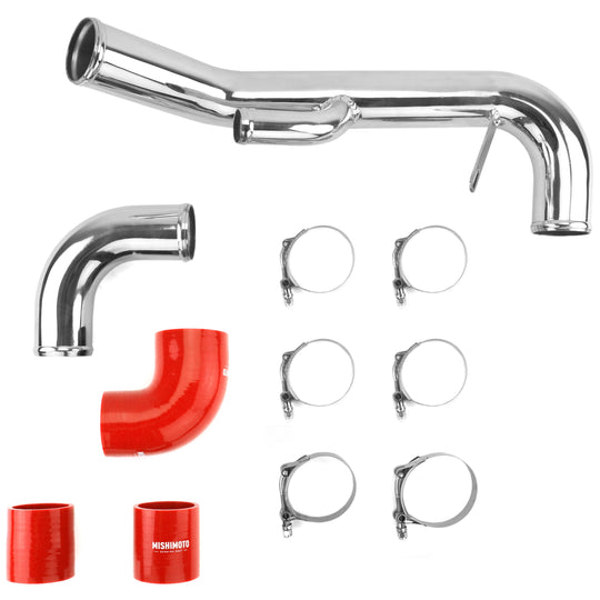Mishimoto Lower Intercooler Pipe Red - 2008-2015 Mitsubishi Evo X