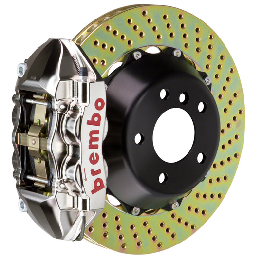 Brembo GT-R Systems 4 Piston Rear Big Brake Kit Nickel Plated Drilled Rotors - 2015-2017 Ford Mustang EcoBoost