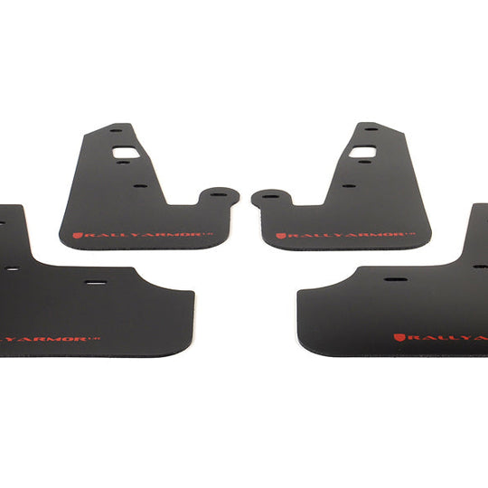 Rally Armor UR Mudflaps Black Urethane Red Logo - 2007-2012 Mitsubishi Lancer