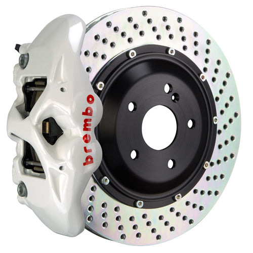 Brembo GT Systems Monobloc 4 Piston 345mm Cross Drilled White - 2017-2020 Honda Civic Type R/SI