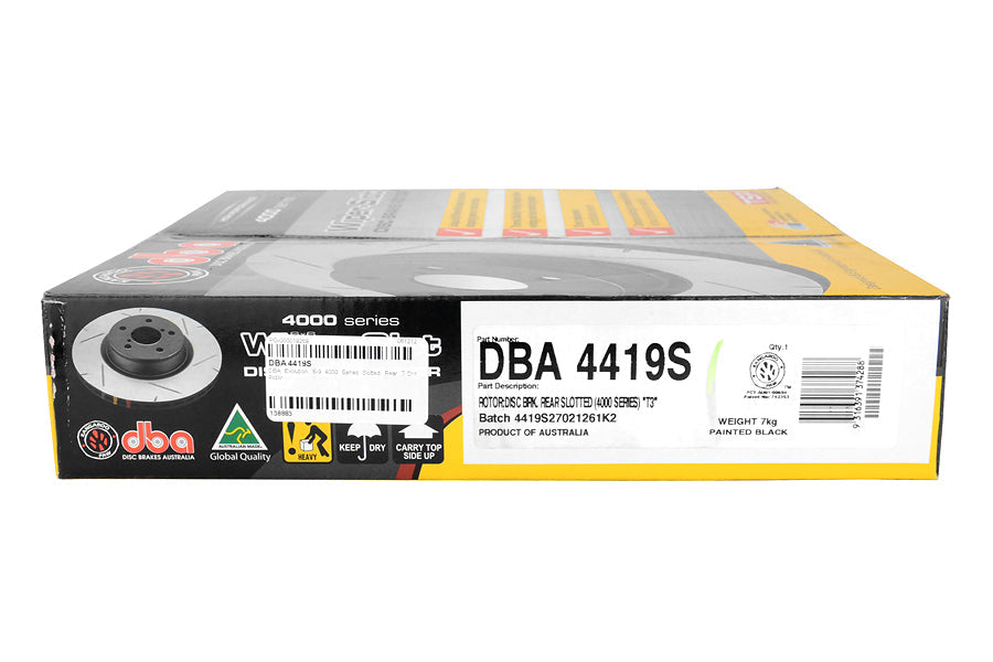 DBA 4000 Series T-Slot Slotted Rotor Single Rear - 2003-2006 Mitsubishi Evo 8/9