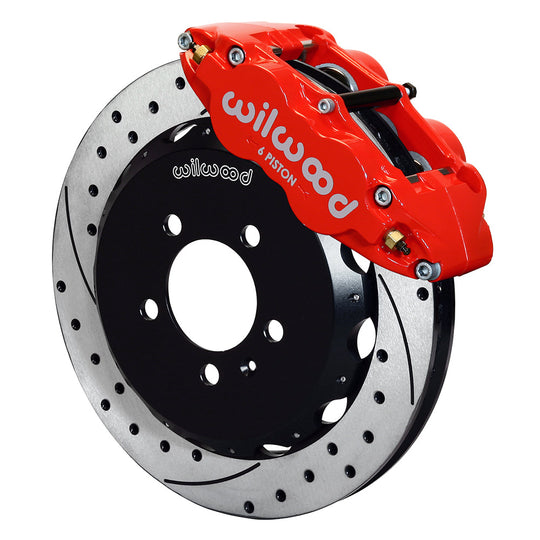 Wilwood FNSL6R 12.88in Front Kit Drilled / Slotted Red - 2006-2012 Volkswagen GTI / 2006-2012 Audi A3