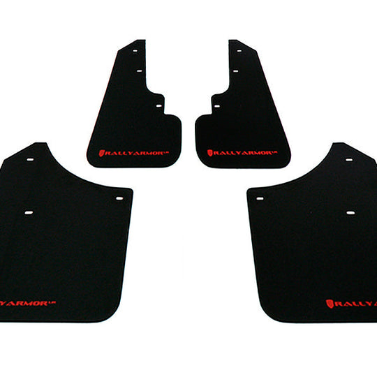 Rally Armor UR Mudflaps Black Urethane Red Logo - 2003-2008 Subaru Forester