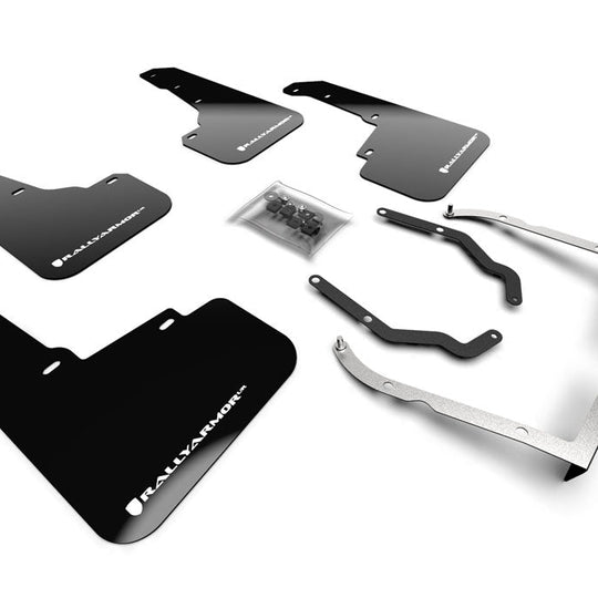 Rally Armor UR Mudflaps Lift / AT Black Urethane White Logo - 2018-2021 Subaru Crosstrek