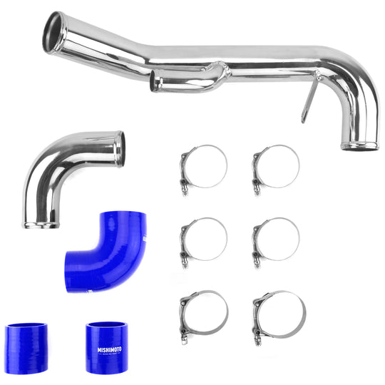 Mishimoto Lower Intercooler Pipe Blue - 2008-2015 Mitsubishi Evo X