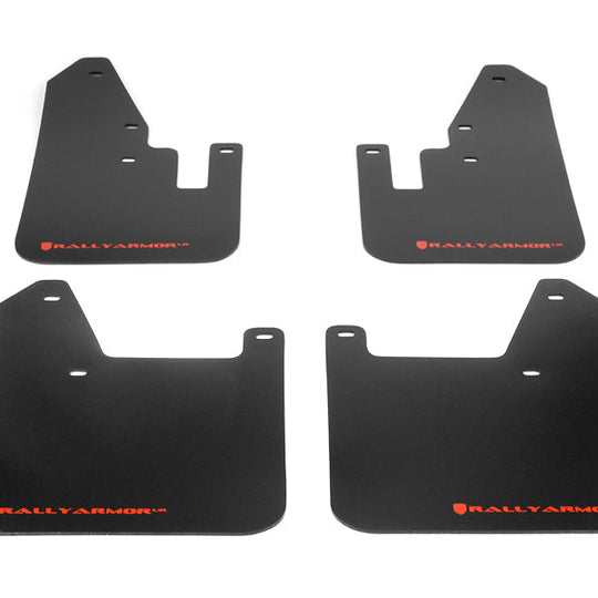 Rally Armor UR Mudflaps Black Urethane Red Logo - 1998-2002 Subaru Forester