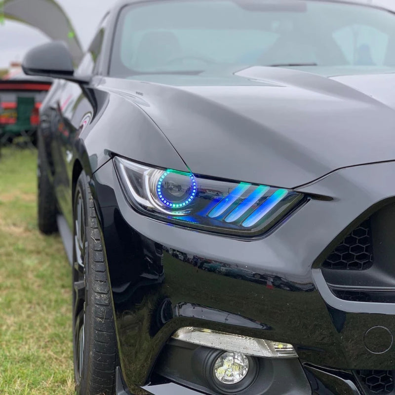 Oracle 15-17 Ford Mustang V6/GT/Shelby Dynamic DRL w/ Halo Kit - ColorSHIFT - Dynamic SEE WARRANTY