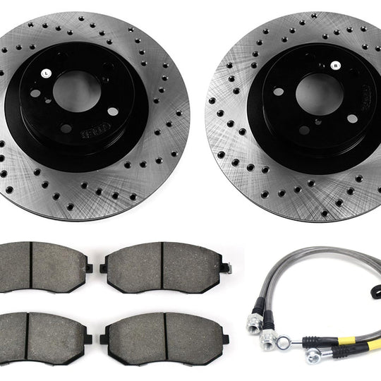 Stoptech Sport Kit Drilled Front - Subaru Models (inc. 2003-2005/2008 WRX / 2003-2008 Forester)