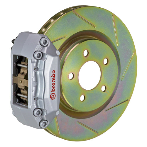 Brembo GT System 4 Piston Front Brake Kit Silver Slotted Rotors - Volkswagen Models (inc. 2006-2014 GTI)