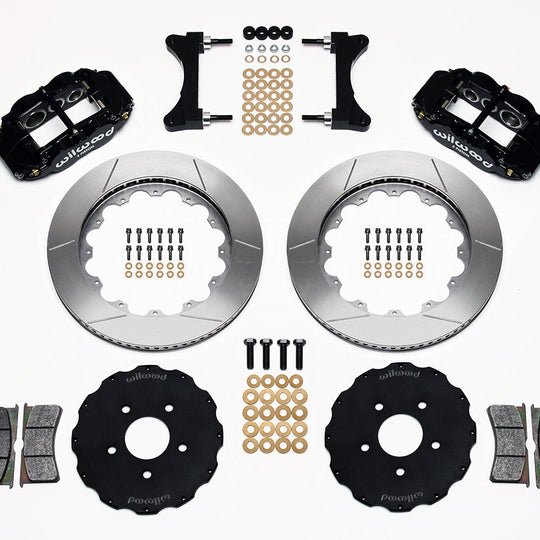 Wilwood FNSL6R 14in Front Kit Black - 2003-2006 Mitsubishi Evo 8/9