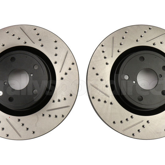 Stoptech Drilled and Slotted Rotor Pair Front - 2015-2021 Subaru WRX
