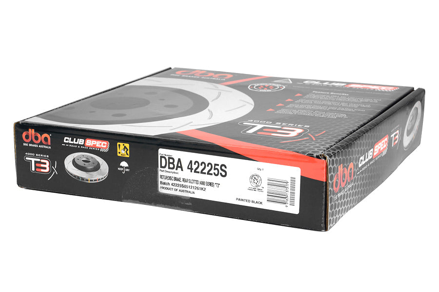 DBA 4000 Series T-Slot Slotted Rotor Pair Rear - 2008-2015 Mitsubishi Evo X