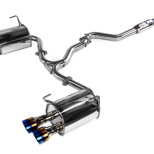 Invidia Q300 Quad Tip Cat Back Exhaust - Titanium Burnt Tips - 2011-2014 Subaru WRX/STI Sedan
