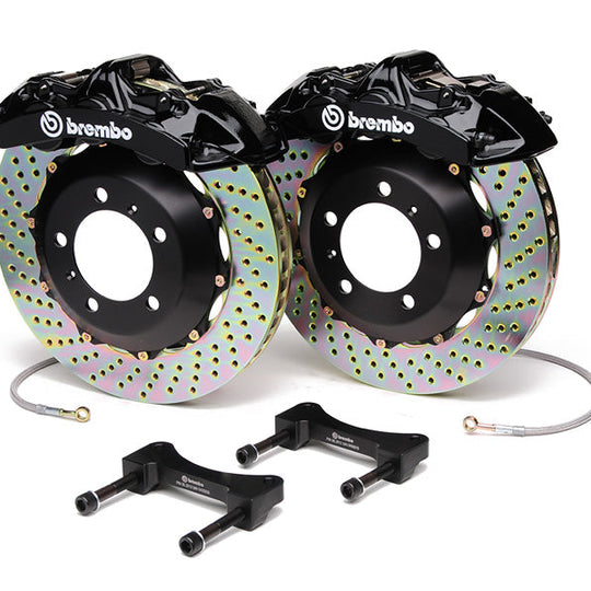 Brembo Gran Turismo 6 Piston Front Brake Kit Black Drilled Rotors - 2004-2017 Subaru STI / 2010-2012 Legacy GT/3.5R