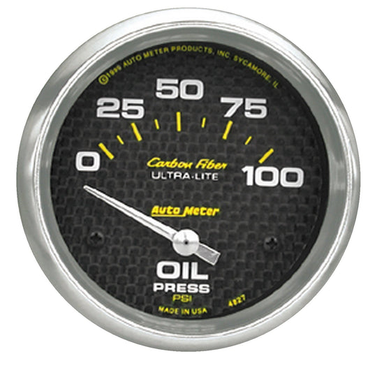 Autometer Carbon Fiber Oil Pressure Gauge Electrical 52mm - Universal