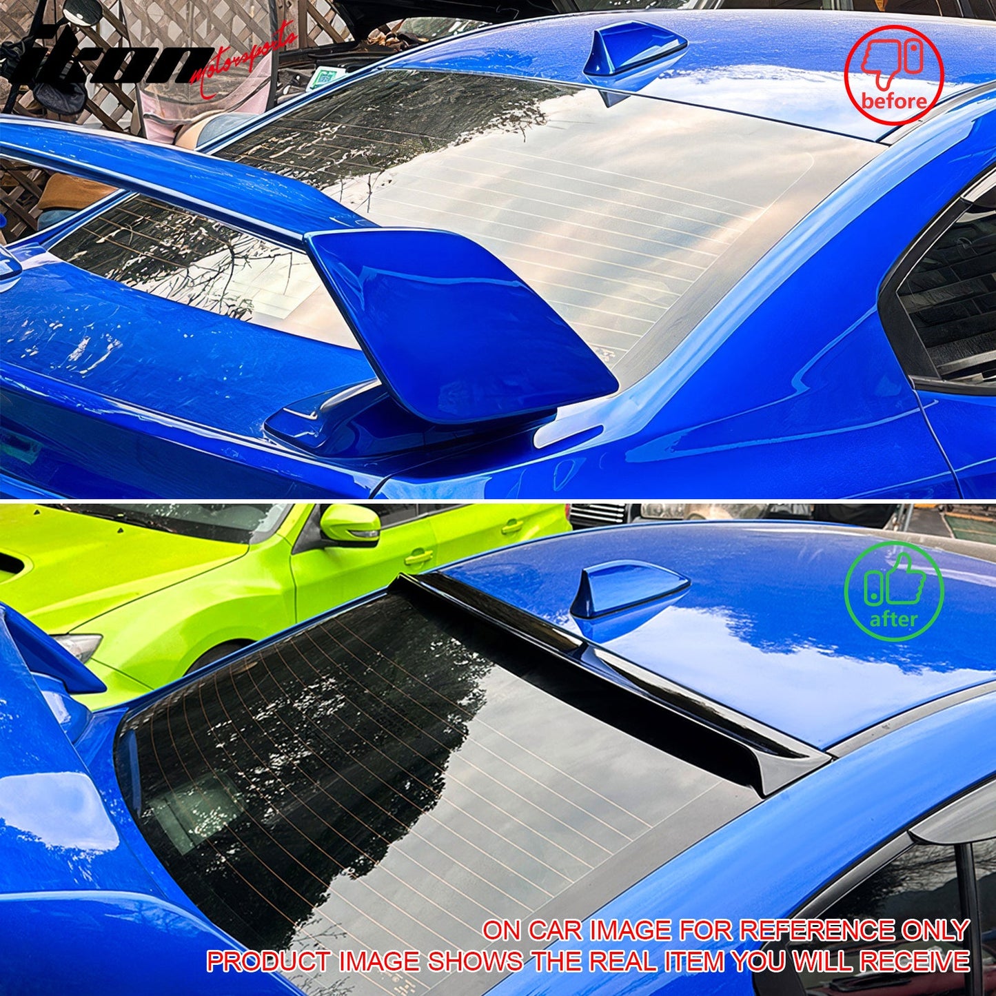 2015-2021 Subaru WRX IKON Style Carbon Fiber Print Roof Spoiler ABS