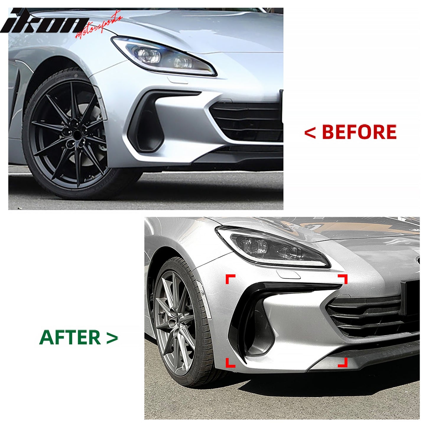 2022-2025 Subaru BRZ IKON Style Gloss Black Front Side Canards ABS 2PC