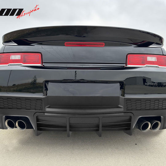 2014-2015 Chevy Camaro Black Rear Diffuser + Quad Exhaust Tips