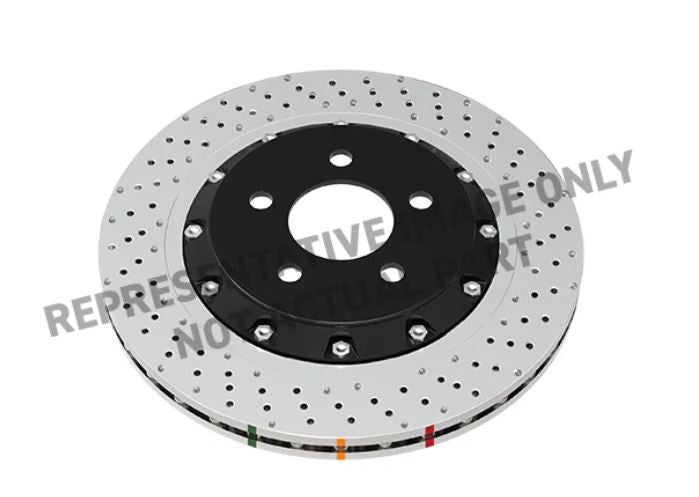 DBA 17-20 Honda Civic Type R Front 5000 Series Cross Drilled Rotor w/Black Hat (DBA53700BLKXD)
