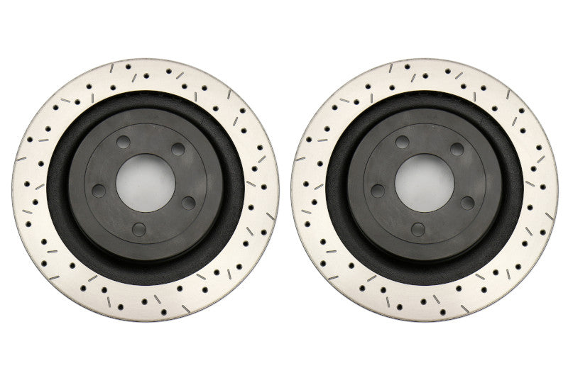 DBA 4000 Series Drilled and Slotted Rotor Pair Rear - 2015-2017 Ford Mustang EcoBoost / GT (w/o Brembo Brakes)