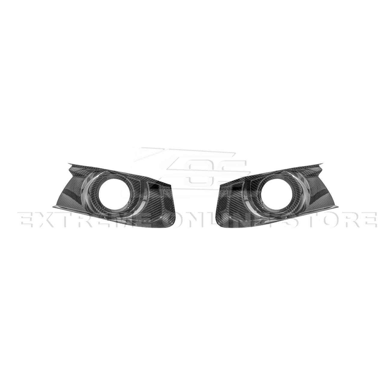 2015-17 Ford Mustang DRY CABON FIBER Front Bumper Fog Light Bezel Cover Pair