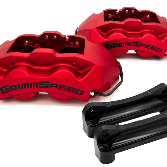 GrimmSpeed 4-Piston Brake Caliper Kit (316mm Rotor) - Red - 2022-2025 Subaru WRX (VB)