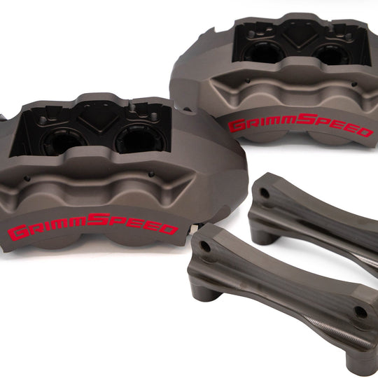 GrimmSpeed 4-Piston Brake Caliper Kit (326mm Rotor) - Gunmetal Gray - 2013-2025 Scion FR-S / Subaru BRZ / Toyota GR86