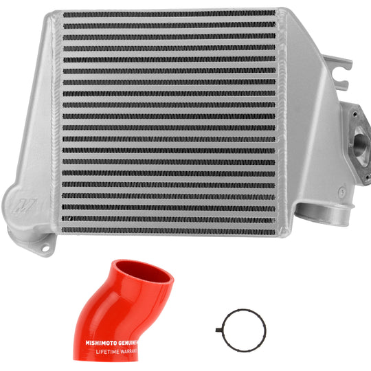 Mishimoto Silver Top Mount Intercooler w/ Red Hose - 2008-2014 Subaru WRX
