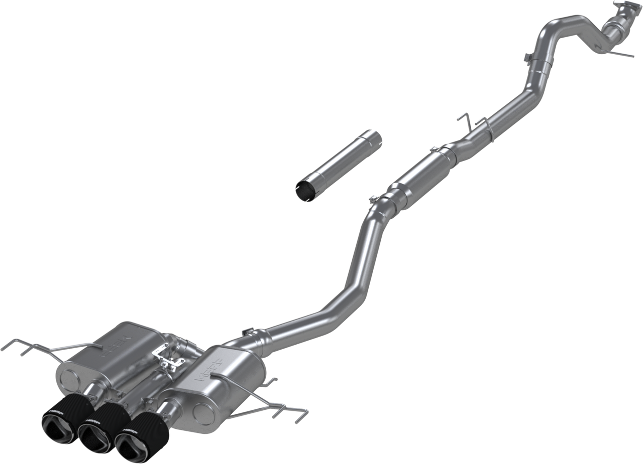 MBRP T304 Stainless Steel 3" Cat-Back - Triple Center Outlet w/ Carbon Fiber Tips - 2023-2024 Honda Civic Type R FL5