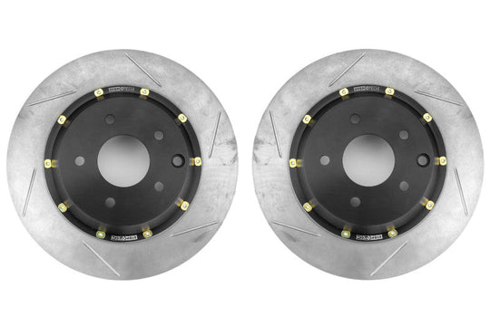 Stoptech 2-Piece Aerorotor and Hat 322x22 Rotor Slotted Pair Rear - 2003 2009 Nissan 350Z / Infiniti G35 (w/OEM Brembo)