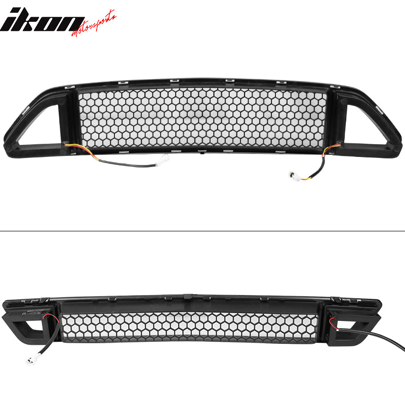 2015-2017 Ford Mustang Front Upper Mesh Grille Smoked DRL Turn Signal